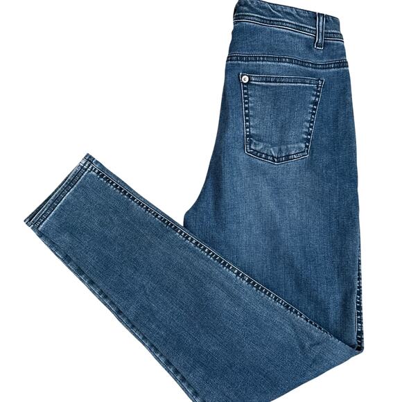 St. John Caviar Stretch Cotton Lyocell Skinny Fit Jeans Medium Blue Size 8‎ - Picture 7 of 10